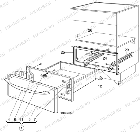 Взрыв-схема комплектующей Husqvarna Electrolux QSG761 - Схема узла H10 Storage/Warming